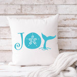 Lycklig Seashore | Beach jul Joy Kudde<br><div class="desc">Julens "Joy"-kudde har tropiska sköldpaddor med en sanddollarårskal och valar svan. Perfekt för strand- och havsområdena älskare samt nautiska,  kust- och havsområden. Originalteckningen KL Lagrar.</div>