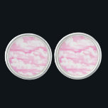 Lycklig Serene Rosa Clouds decor Manschettknappar<br><div class="desc">En rosa klumpar himlar-anpassningsbar för dig själv eller för någon som är speciell på din lista, så gör ett intryck på vilket tillfälle som helst. Klicka på "Anpassa den!" för att enkelt lägga till text om du vill. Skicka e-post till oss med e-postlänken "Fråga den här designern" nedan för speciella...</div>