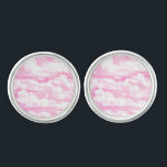 Lycklig Serene Rosa Clouds decor Manschettknappar<br><div class="desc">En rosa klumpar himlar-anpassningsbar för dig själv eller för någon som är speciell på din lista, så gör ett intryck på vilket tillfälle som helst. Klicka på "Anpassa den!" för att enkelt lägga till text om du vill. Skicka e-post till oss med e-postlänken "Fråga den här designern" nedan för speciella...</div>
