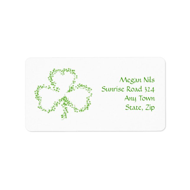 Lycklig Shamrock Address Label Adressetikett (Framsidan)