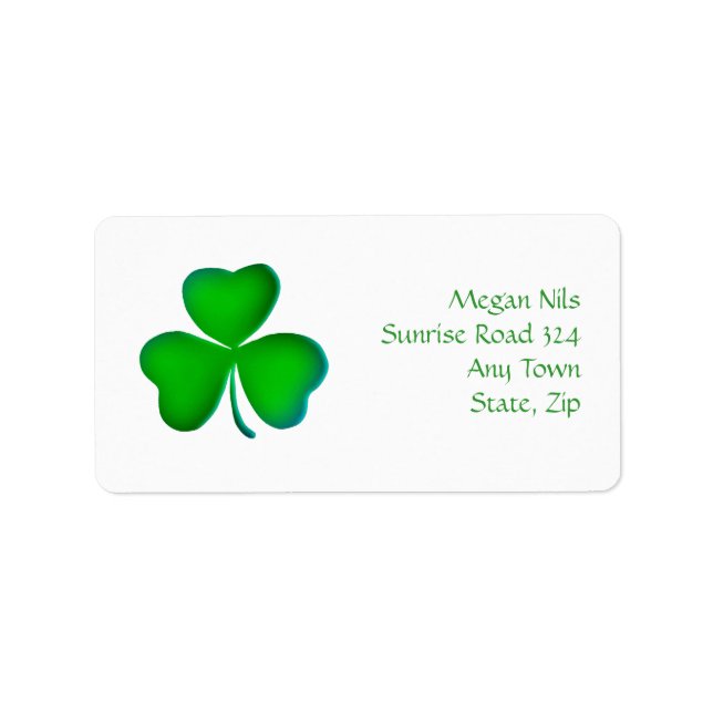 Lycklig Shamrock Address Label Adressetikett (Framsidan)