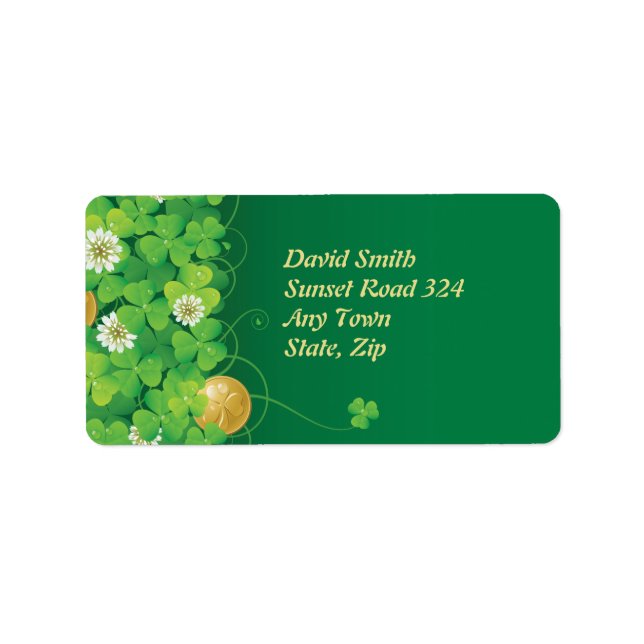 Lycklig Shamrock Adressetikett (Framsidan)