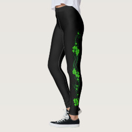 Lycklig Shamrock blommigt Leggings