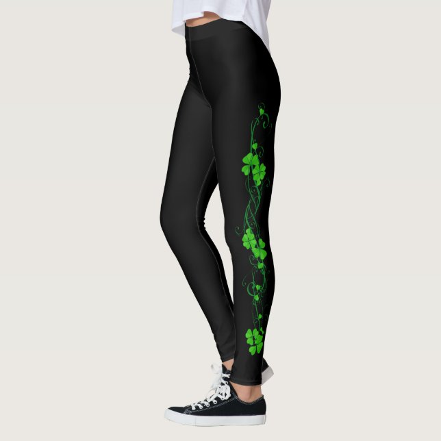 Lycklig Shamrock blommigt Leggings (Vänster)
