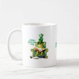 Lycklig Shamrock Day Grönt Nalle and Frog Kaffemugg