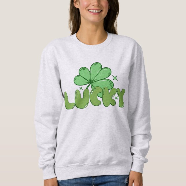 Lycklig Shamrock-design T Shirt (Framsida)