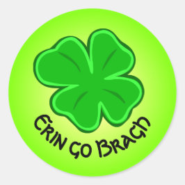 Lycklig Shamrock Erin Go Bragh Böjd Text Runt Klistermärke