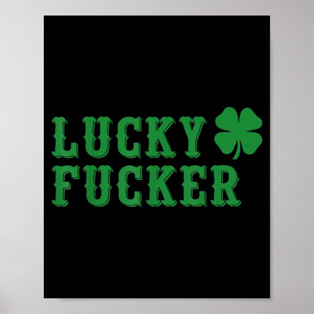 Lycklig shamrock fcker rolig st patricks dag poster (Framsidan)