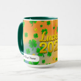 Lycklig Shamrock Grön Mugg