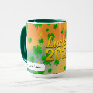 Lycklig Shamrock Grön Mugg