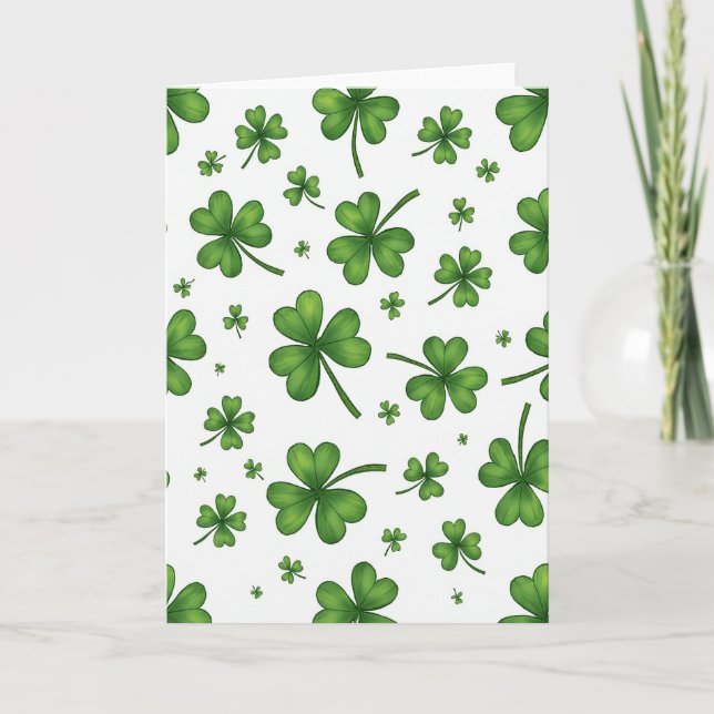 Lycklig Shamrock Grönska Kort (Framsida)