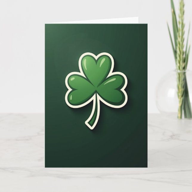 Lycklig Shamrock Grönt Kort (Framsida)