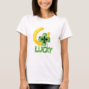 Lycklig Shamrock & Hästsko T Shirt