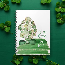 Lycklig Shamrock-klöver akvarell Anteckningsbok