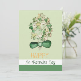 Lycklig Shamrock Klöver Akvarell Konst Julkort