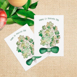 Lycklig Shamrock Klöver Akvarell Konst Julkort
