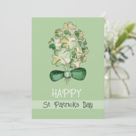 Lycklig Shamrock Klöver Akvarell Konst Julkort