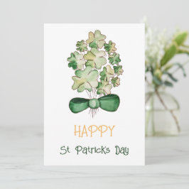 Lycklig Shamrock Klöver Akvarell Konst Julkort