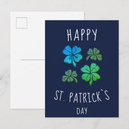 Lycklig Shamrock Klöver Glad St. Patricks dag Vykort