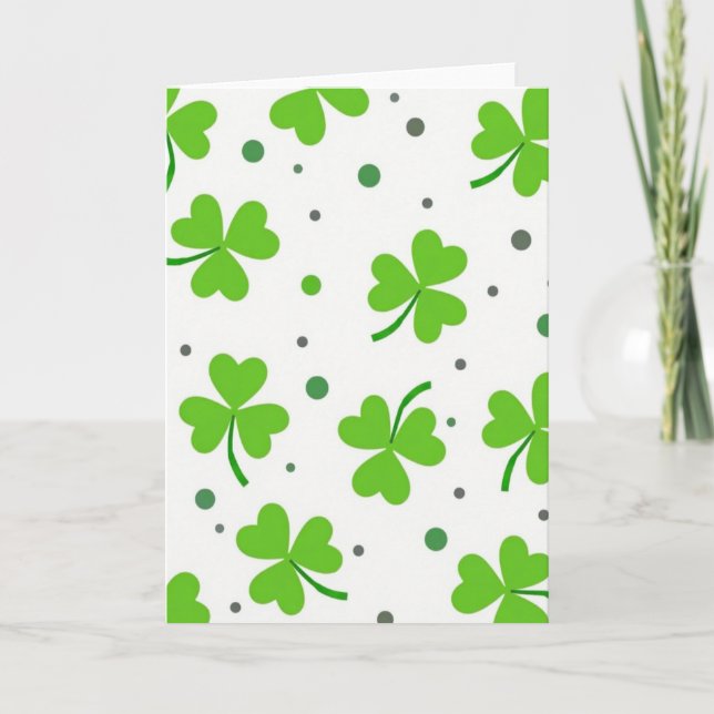 Lycklig Shamrock-mönster Stor Kort (Framsida)