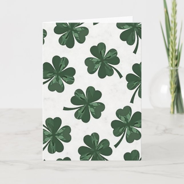 Lycklig Shamrock Mönsterkort Kort (Framsida)