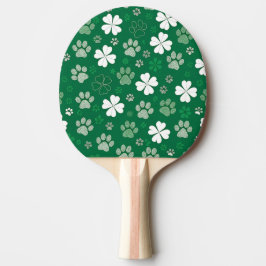Lycklig Shamrock och tassavtryck Pingisracket