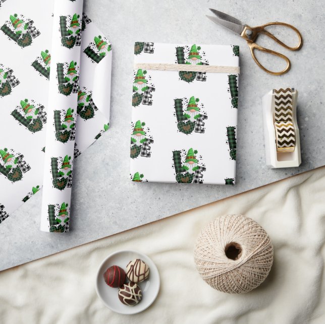 Lycklig Shamrock St. Patricks dag presentpapper (Hantverk)