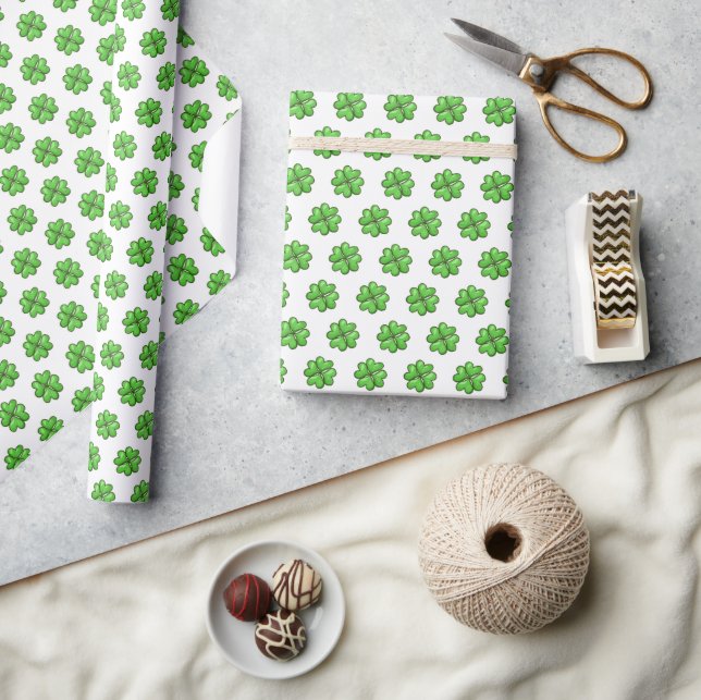 Lycklig Shamrock St. Patricks dag presentpapper (Hantverk)