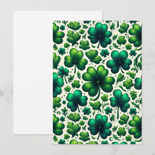 Lycklig Shamrock St. Patrick's Day-fest Invitation Inbjudningar (Fram/baksida)