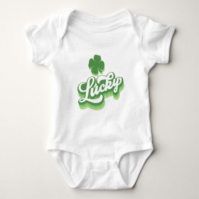 Lycklig Shamrock St Patrick's Day Irländsk T Shirt (Framsida)