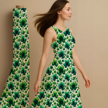 Lycklig Shamrock St. Patrick's Day Mönster Tyg