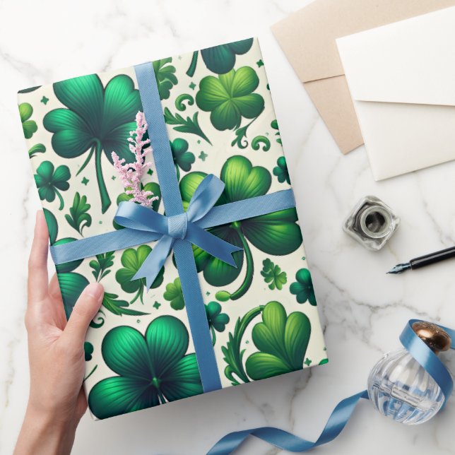 Lycklig Shamrock St. Patrick's Day presentinsinspa Presentpapper (Gifting)