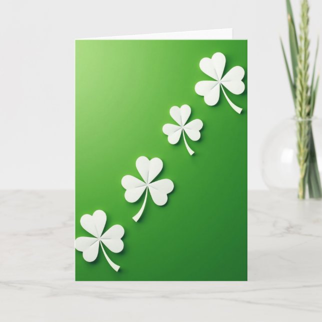 Lycklig Shamrock Välkomstkort Kort (Framsida)