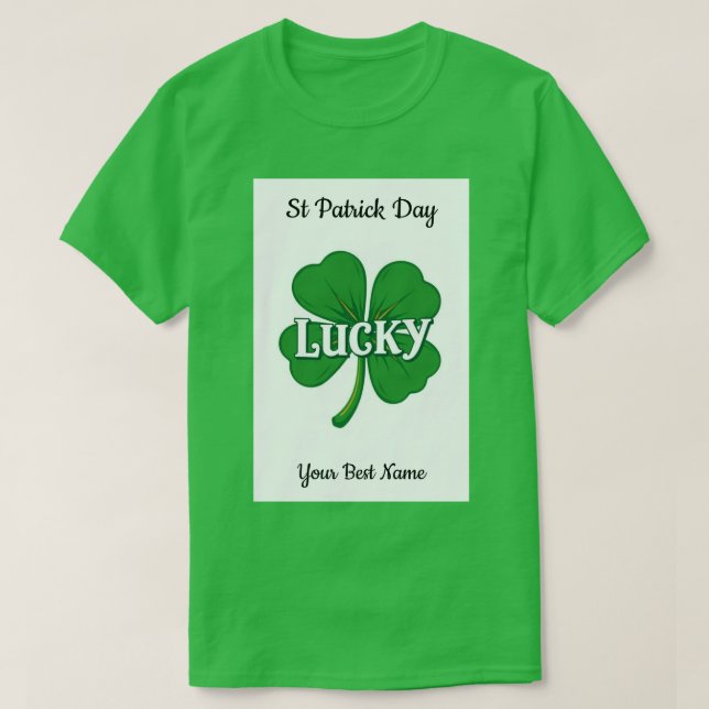 Lycklig Shamrock Vintage T Shirt (Design framsida)