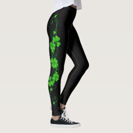 Lycklig Shamrockgröntblommigt Leggings