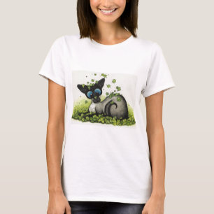 Lycklig Shamrockst patricks day för Siamese katt Tee