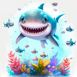 Lycklig Shark Jigszawa Puzzle Pussel