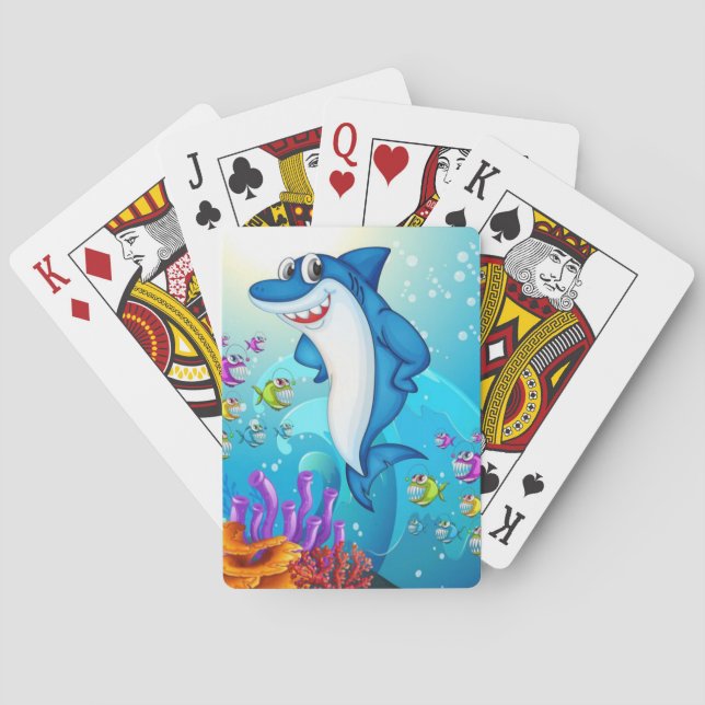 Lycklig Shark Tecknad-23685 Casinokort (Baksidan)