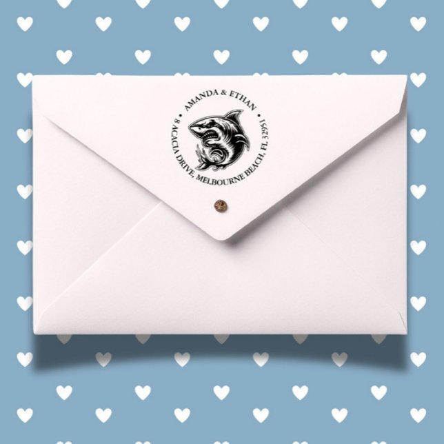 Lycklig Shark Theme Självfärgande Stämpel (perfect for kids’ crafts, schoolwork, and creative projects. Order yours today!)