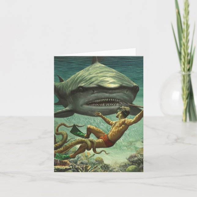 Lycklig Shark Week-kort Kort (Framsida)