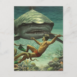 Lycklig Shark Week Vykort