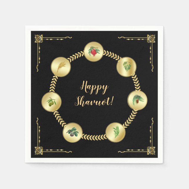 Lycklig SHAVUOT dekorativ dekorativ dekorativ sju  Pappersservett (Framsidan)