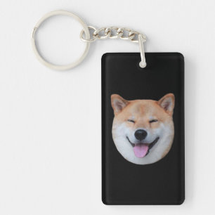Lycklig shiba inu ansikte   Skuldgåva till hund Nyckelring
