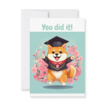 lycklig shiba inu-examen - studenten-kort