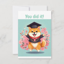 lycklig shiba inu-examen - studenten-kort