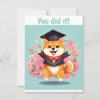 lycklig shiba inu-examen - studenten-kort vykort