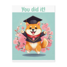 lycklig shiba inu-examen - studenten-kort