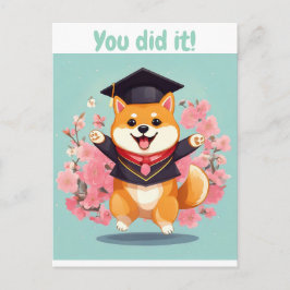 lycklig shiba inu-examen - studenten-kort vykort