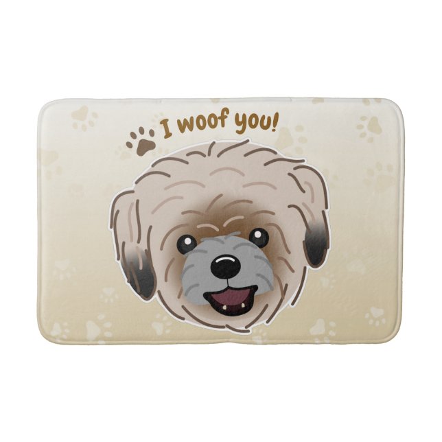 Lycklig Shih Tzu Hund älskare I Woof You Tassar Badrumsmatta (Framsidan)