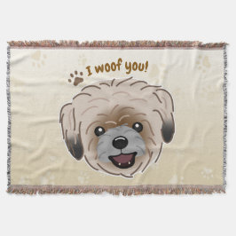 Lycklig Shih Tzu Hund älskare I Woof You Tassar Filt